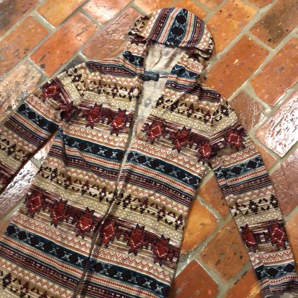 Almost Famous Tribal Aztec Western Duster Sweater szS - Picture 5 of 15
